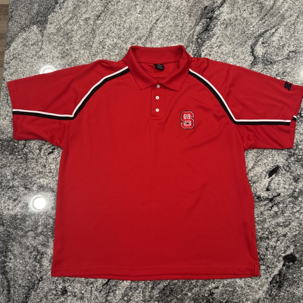 Starter NC State NCSU Polo Short Sleeve Shirt Red Wolfpack NCAA‎ Men's XL #521